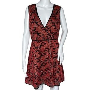 Moon River Dress Womens Large Red Black Sparkle Camelot Party‎ Cocktails Formal